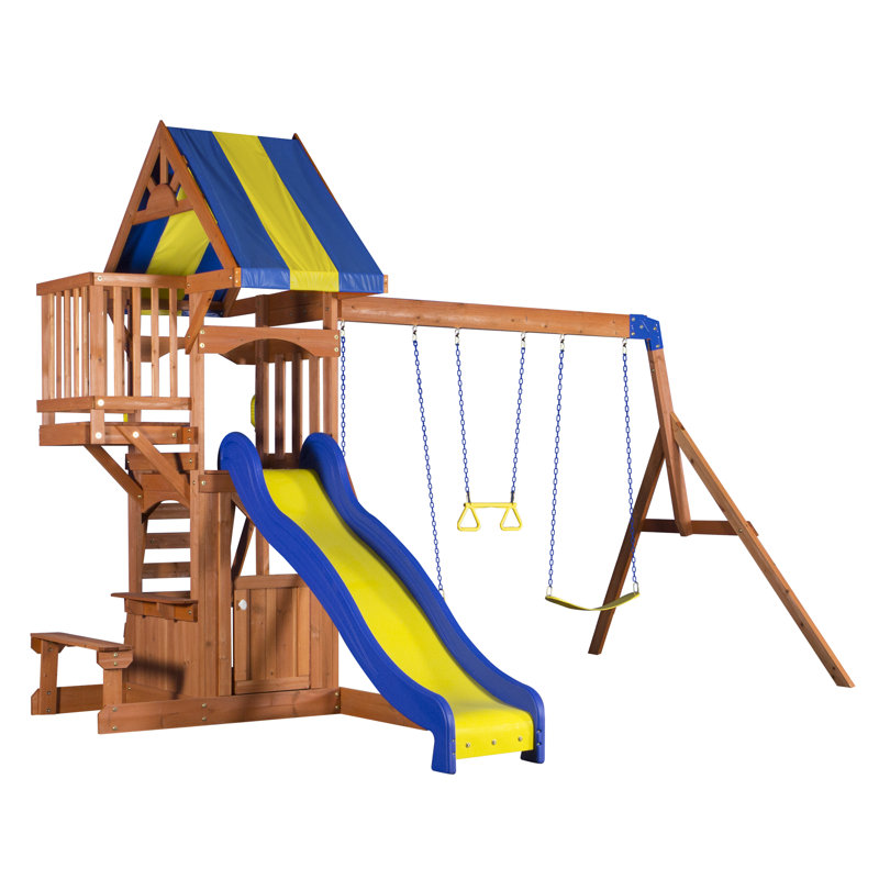 Backyard Discovery Peninsula All Cedar Swing Set & Reviews Wayfair